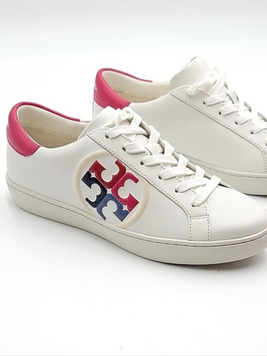 Tory Burch Shoes - Tory Burch Color Block Signature T-Logo Leather Sneaker Shoes Size 9